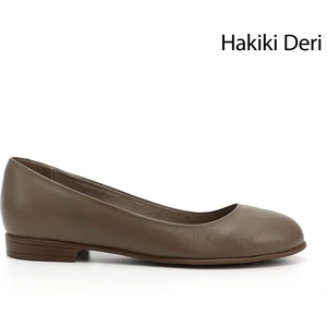 Kadın Vizon Antik Hakiki Deri Babet