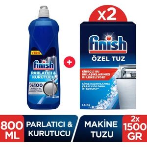 Bulaşık Makinesi Tuzu 1500 gr x 2 + Parlatıcı 800 ml