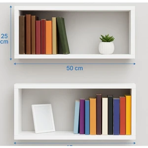 Duvara Monte Kitaplık Beyaz 2 Li Raf Duvar Rafı, Düzenleyici