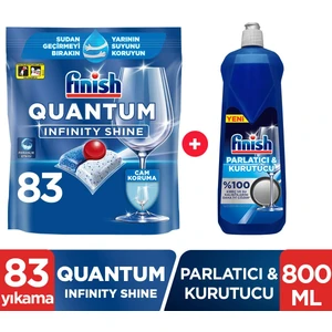 Quantum Infinity Shine 83 Kapsül Bulaşık Makinesi Deterjanı Tableti + Parlatıcı 800 ml