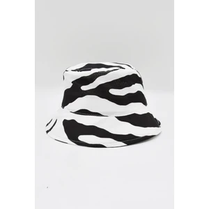 Desenli Kova Balıkçı Şapka Bucket Hat-Beyaz