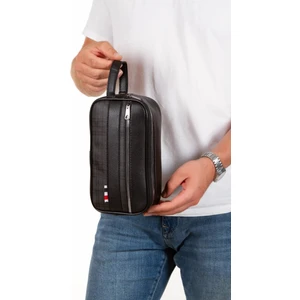 Erkek Deri Portföy Clutch Traş Kozmetik Bakım ve Günlük El Çantası NEW174 - Siyah