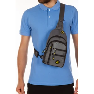 Erkek Kumaş USB Kulaklık Çıkışlı Bodybag Göğüs ve Omuz Çantası NEW172 - Gri