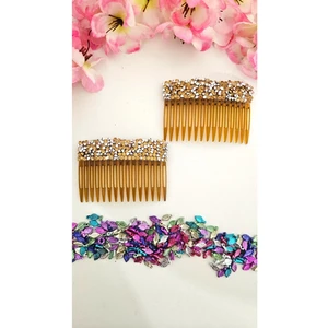 Taşlı Yan Tarak Toka 2 Adet 7 cm