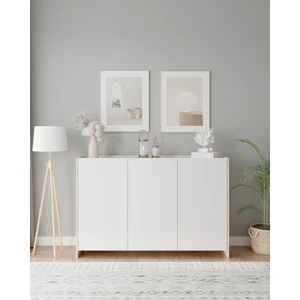 3 Kapaklı Tamamen Mdf Konsol Lefkas-Beyaz