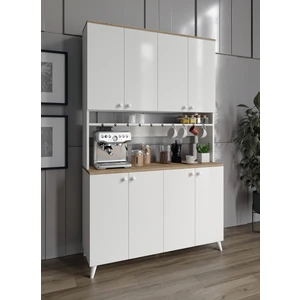 %100 Mdf Kahve Köşesi Mutfak Dolabı Kiler Dolabı Çok Amaçlı Dolap 8 Kapaklı Dolap