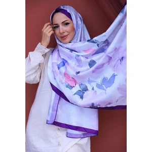 Romantik Çiçek Desenli Ipeksi Şal