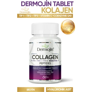 30 Günlük Biotin, Coenzyme Q10, Hyaluronic Acid, C Vitamini Içeren %100 Saf Tablet Kolajen