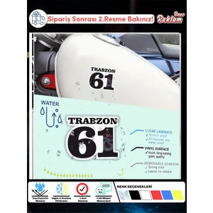 Trabzon 61 Sticker – Suya ve Güneşe Dayanıklı Vinil Araç Çıkartması