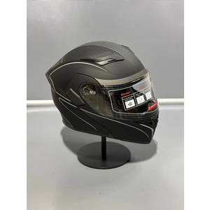 JK-902 Güneş Vizörlü Çene Açılır Kask H8 Grey