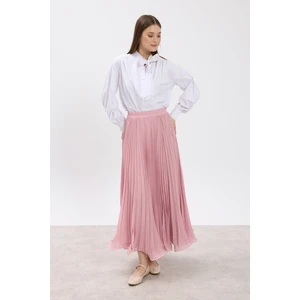 Pembe Misinalı Şifon Etek