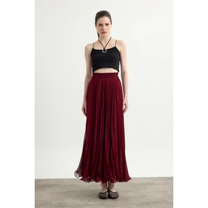 Bordo Misinalı Şifon Etek