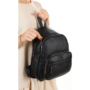 Kadın Deri Ayarlanabilir Askılı Omuz ve Sırt Çantası NEW353 - Siyah