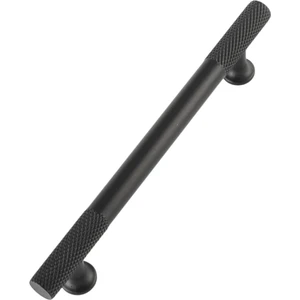 Irk Metal Çekmece Kapak Kulbu Alüminyum Metal Siyah Boya T Bar ( Tırtıklı Çubuk) Kulp Mobilya Mutfak 