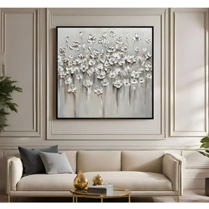 Harikabirev|metal Çerçeveli Kanvas Tablo Çiçek Soyut Modeli 05 |ckkare