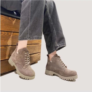 Vizon Kadın Süet Deri Bağcıklı Bot BUL-250736