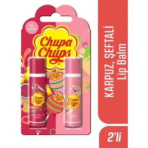 Chupa Chups Lip Balm Dudak Bakım Kremi 4gr Karpuz ve Şeftali 2li