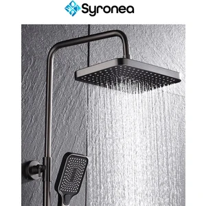 Ecostream Siyah Yağmurlama Robotik Tepe Duş Seti Takımı Ergonomik Yani Model Set