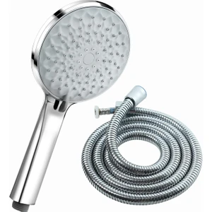 Nilüfer Duş Başlığı Seti 1,5 Metre Örgülü Duş Hortumu ve 5 Fonksiyonlu Banyo Başlık Telefon