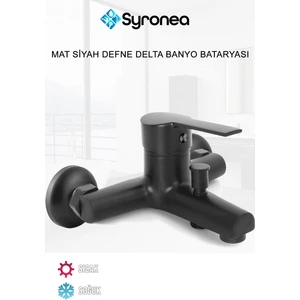Defne Mat Siyah Delta Banyo Duş Bataryası Kollu Aç Kapa Musluk