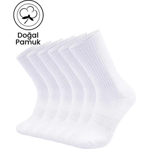 Uniseks Tenis Spor Çorap 6'lı Set - Doğal Pamuk, Dikişsiz, Havlu Taban Soket Çorap