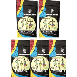 Bongardi Coffee 5X200G Etiyopya Yöresel Blend Kahve Seti (Çekirdek Veya Öğütülmüş Seçilebilir)
