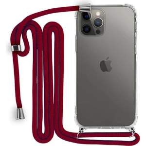 Piyasa Sepeti iPhone 12 Pro Max Boyun Askılı Şeffaf Tank Kılıf Kırmızı