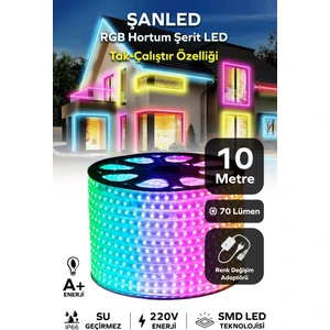 Rgb Hortum Esnek Şerit LED  + 220V FIŞ/1,2,3,4,5,10,15,20,25,50,100 Metre