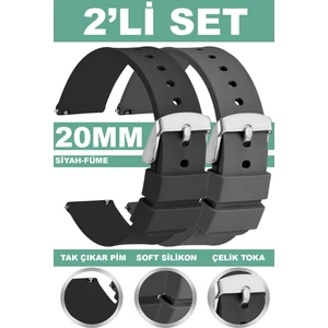 Huawei Gt Gt2 Gt3 42mm Elegant Samsung Galaxy Watch 4 5 5 Pro 6 20mm Silikon Saat Kordonu Kayışı MR3