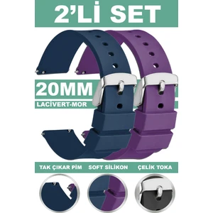 Huawei Gt Gt2 Gt3 42mm Elegant Samsung Galaxy Watch 4 5 5 Pro 6 20mm Silikon Saat Kordonu Kayışı MR3