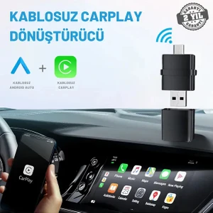 Kablosuz Carplay Çevirici Adaptör 2 Li Aparat Apple ve Android Cihaz Wireless Carplay