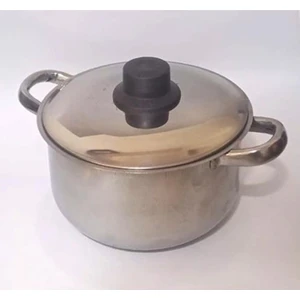 3 Litre Çelik Tencere 19X10CM Kapaklı Tabansız Sos ve Yemek Isıtmak Için Çelik Kapaklı Küçük Tencere