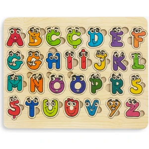 Ahşap Alfabe Puzzle – Renkli Harfli Eğitici Oyuncak Çok Renkli