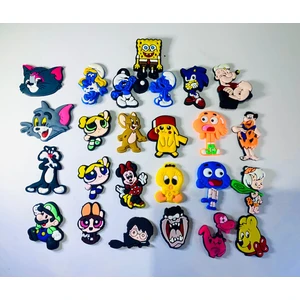 Modavıa Terlik Süsü 25  Adet Unısex Bayan Erkek Kakrışık  Özel Jibbitz Terlk Süsü Crocs ve Tüm Terliklere Uyumlu Sevimli Fiğürler