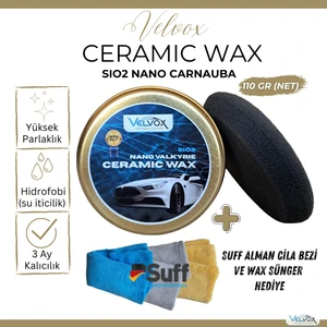 Sio2 Nano Seramik Wax Krem Cila Carnauba 110 gr, Alman Cila Bezi ve Wax Süngeri Hediye, Cila, Wax, Seramik Wax,