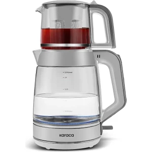 Cam Çaycı XL 2ürün 1arada Su Isıtıcı & Çay Makinesi ''Led Işıklı Cam Gövde, Güçlü Rezistanslar, Susuz Çalışma Emniyetli, BPA İçermez 1900W