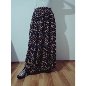 Beli Lastikli Desenli Viskon Basma Kumaş Maxi Boy Anne Etek