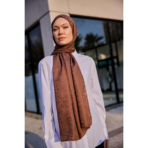 Kahverengi Jakar Desenli Şal