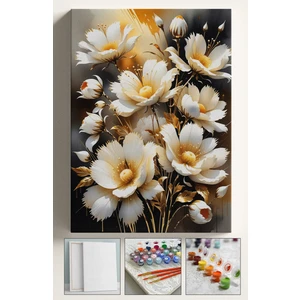 Sayılarla Boyama Çerçeveli Hobi Seti Numaralı Tuval Fırça Boya Dahil Kasnaklı 40X50 cm Goldçiçek