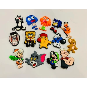 Modavıa Terlik Süsü 15  Adet Erkek Erkek Çoçuk Kakrışık  Özel Jibbitz Terlik Süsü Crocs ve Tüm Terliklere Uyumlu Sevimli Charm Fiğürler