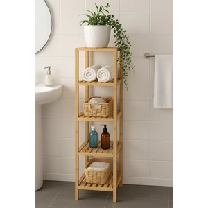 5 Raflı Ahşap Banyo Dolabı