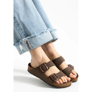 Fuga Comfort Kahve Unisex Tokalı Terlik – Ortopedik, Hafif, Kaymaz Taban