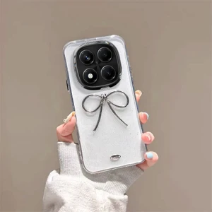 Xiaomi Poco X7 Pro Uyumlu Kılıf Zebana Bow Silikon Kılıf Şeffaf