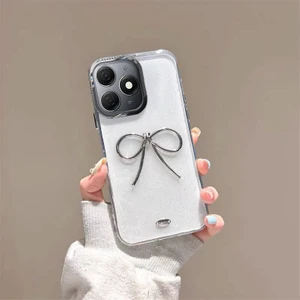 Tecno Spark 20 Uyumlu Kılıf Zebana Bow Silikon Kılıf Şeffaf