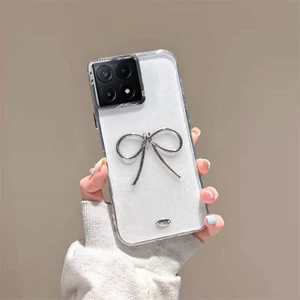 Xiaomi Poco X6 Pro 5g Uyumlu Kılıf Zebana Bow Silikon Kılıf Şeffaf