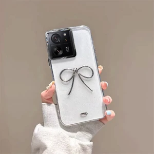 Xiaomi Mi 13T Uyumlu Kılıf Zebana Bow Silikon Kılıf Şeffaf