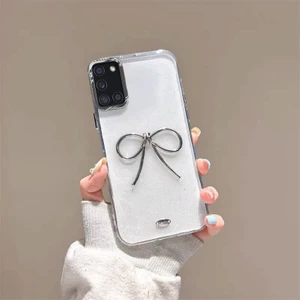 Samsung Galaxy A31 Uyumlu Kılıf Zebana Bow Silikon Kılıf Şeffaf