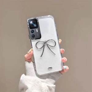 Xiaomi Mi 12T Uyumlu Kılıf Zebana Bow Silikon Kılıf Şeffaf