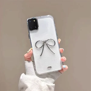 Samsung Galaxy Note 10 Lite Uyumlu Kılıf Zebana Bow Silikon Kılıf Şeffaf