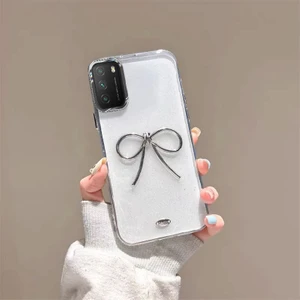 Xiaomi Poco M3 Uyumlu Kılıf Zebana Bow Silikon Kılıf Şeffaf